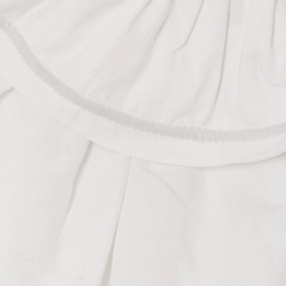 🆕F38 NACKIYÉ MILK PUDDING STRAPLESS RUFFLED COTTON LINEN SILK BLEND MINI DRESS - Picture 8 of 12